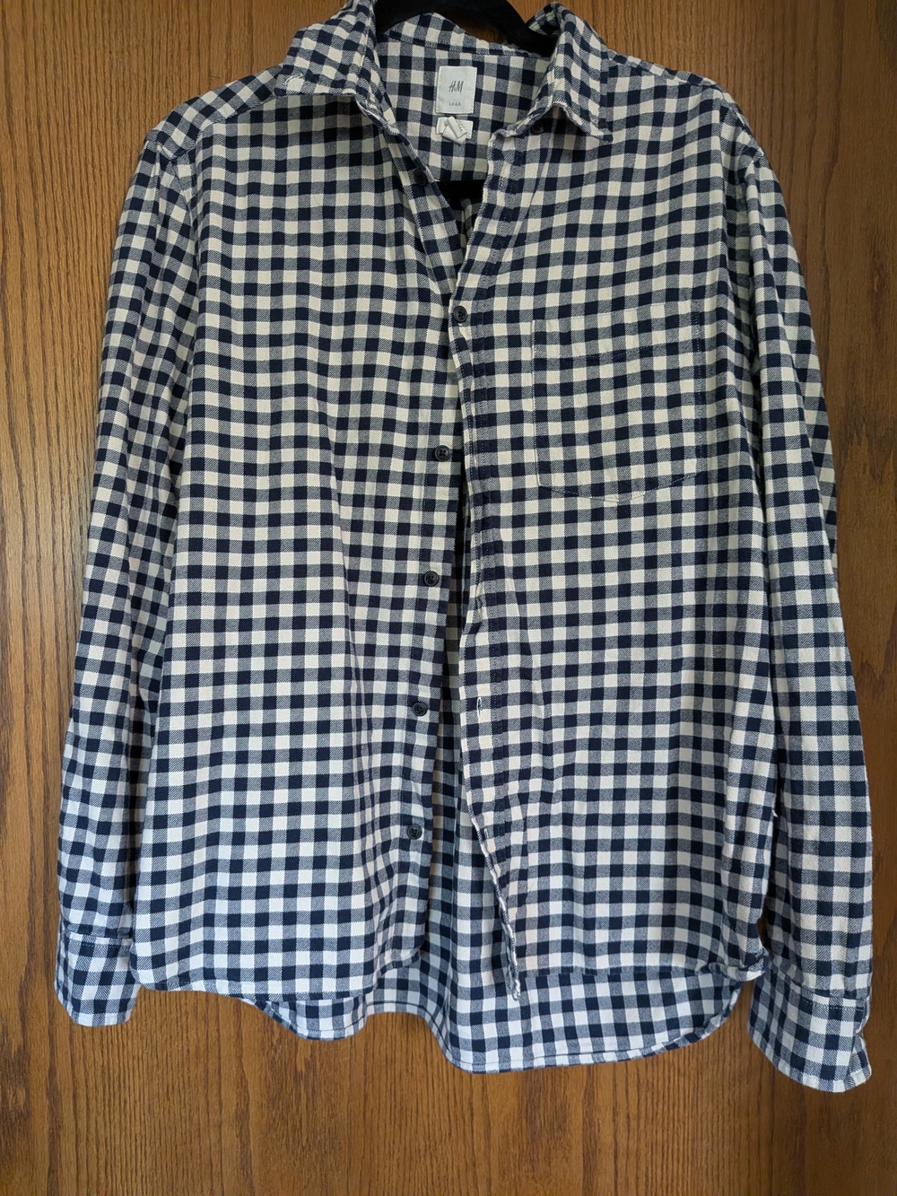 H&M Navy & White Gingham Button-Up Shirt